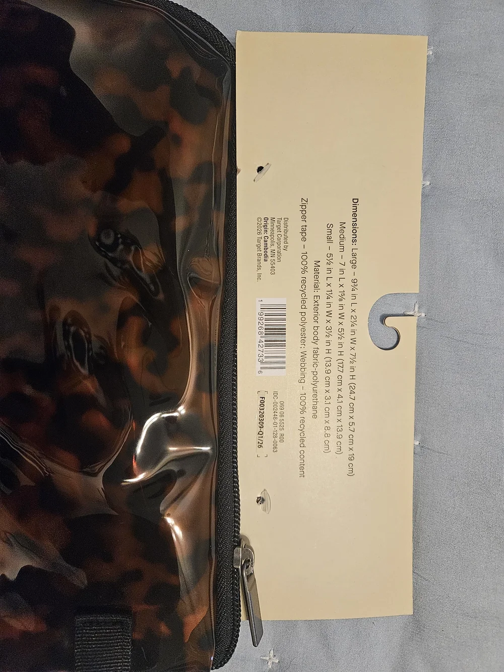Men's Tortoiseshell Clear Pouch Set - Brown/Black